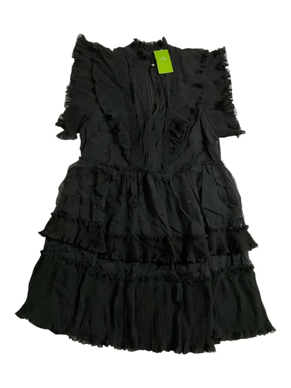 Kate Spade Silk Bakery Dot Devore Black Dress Women’s 2 NWT $498 MSRP - Picture 1 of 9